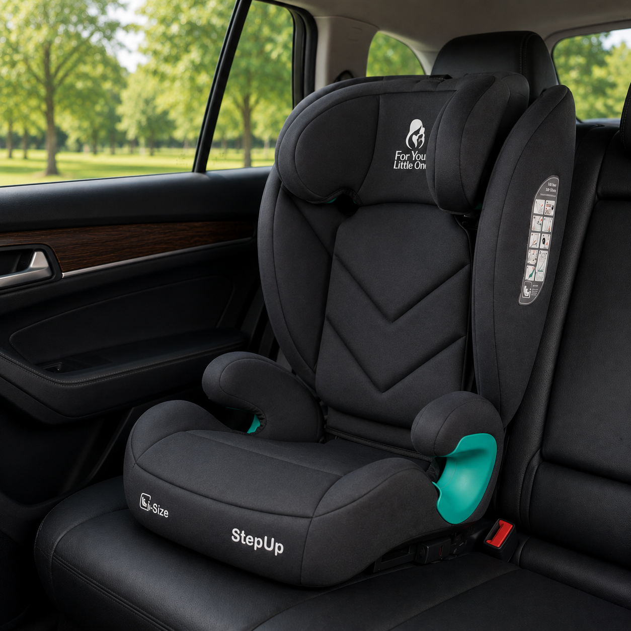 For Your Little One Stepup I-Size Belted 2/3 Car Seat Booster Seat - Slate Mist (4-12 Years) - 4 - 12 Years