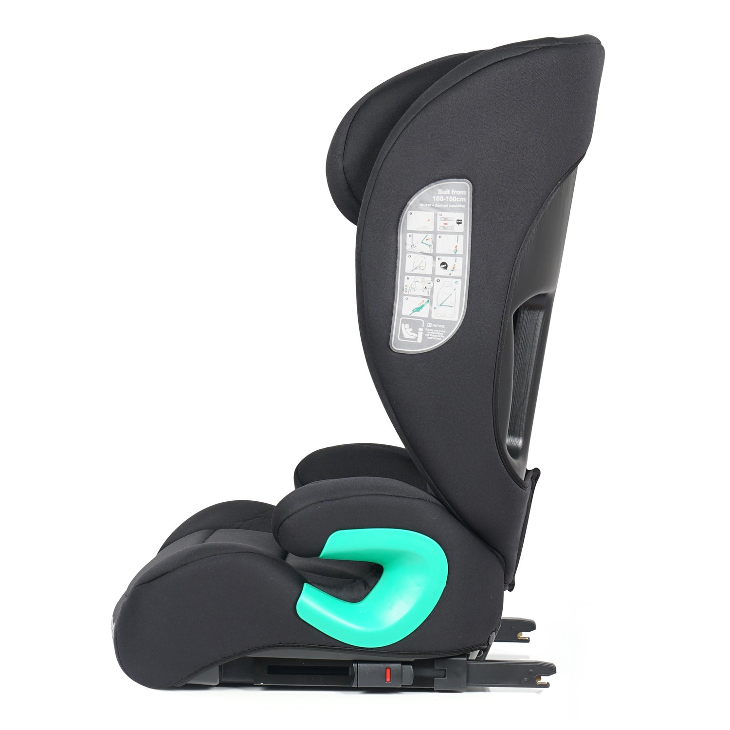 For Your Little One Stepup I-Size Isofix 2/3 Car Seat Booster Seat - Midnight Black (4-12 Years) - 4 - 12 Years