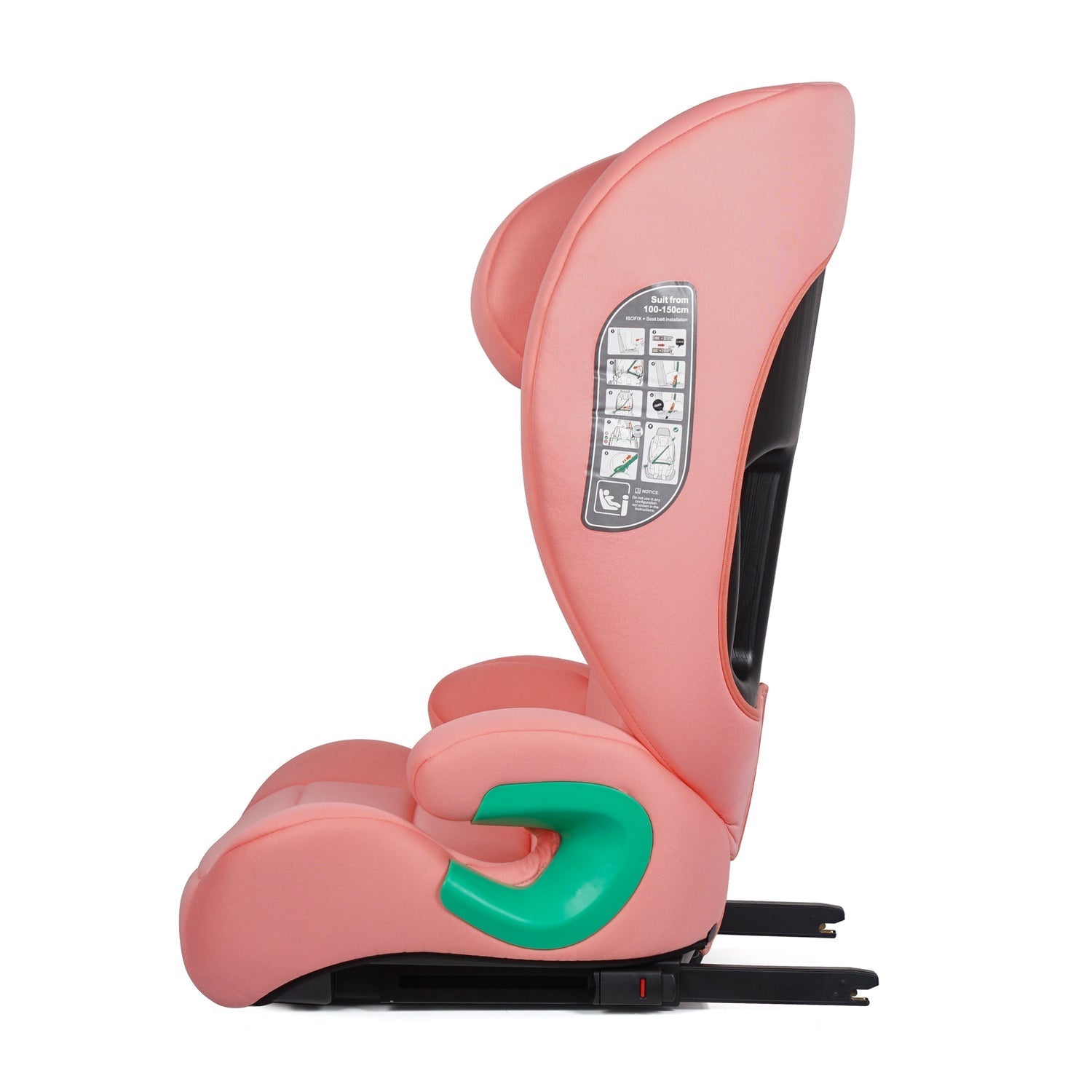 For Your Little One Stepup I-Size Isofix 2/3 Car Seat Booster Seat - Blush Rose (4-12 Years) - 4 - 12 Years