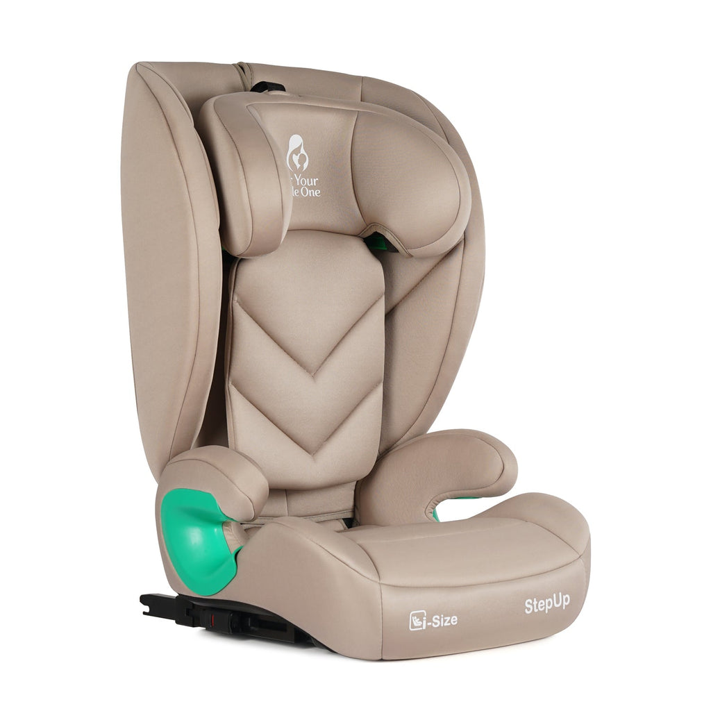 For Your Little One Stepup I-Size Isofix 2/3 Car Seat Booster Seat - Latte Beige (4-12 Years) - 4 - 12 Years