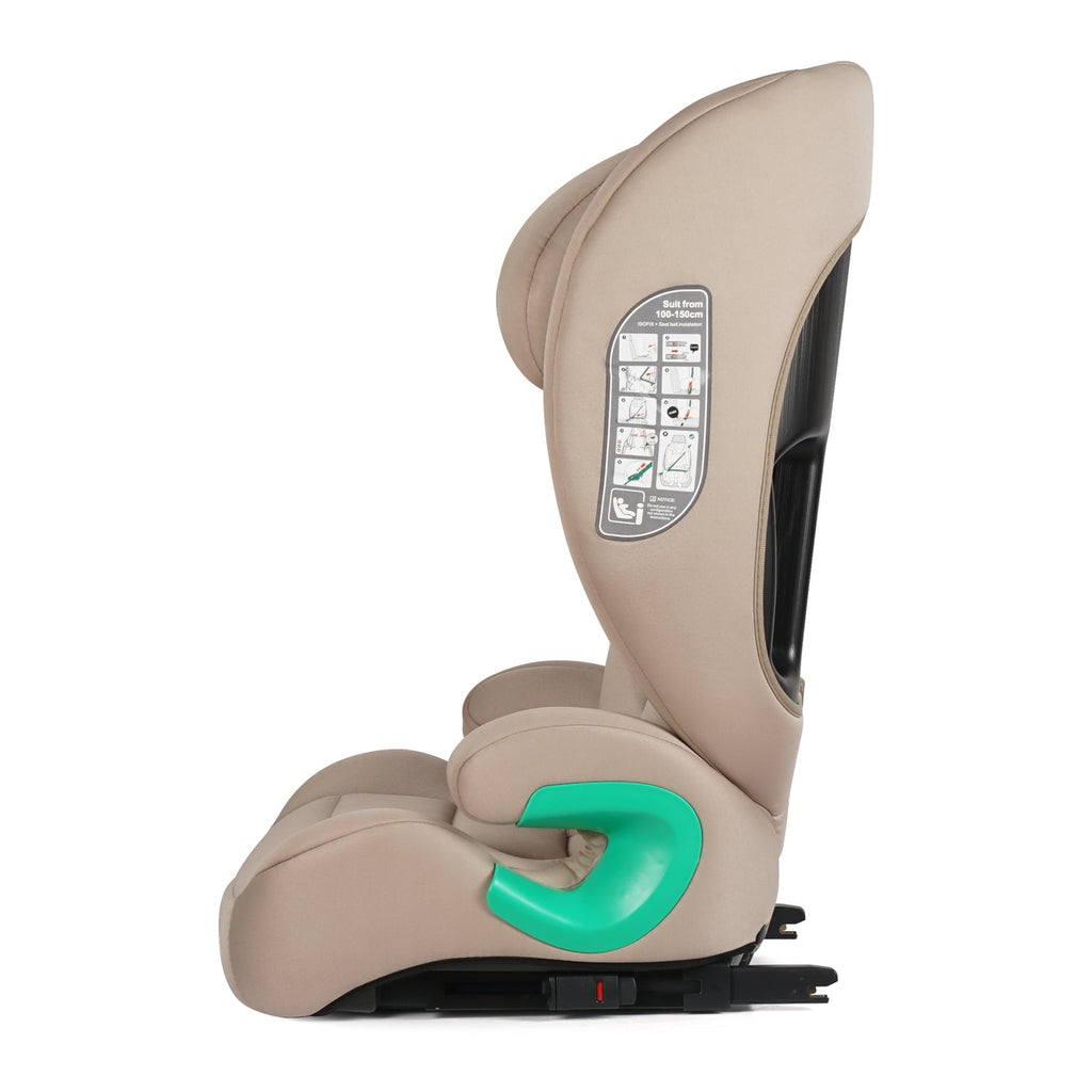 For Your Little One Stepup I-Size Isofix 2/3 Car Seat Booster Seat - Latte Beige (4-12 Years) - 4 - 12 Years