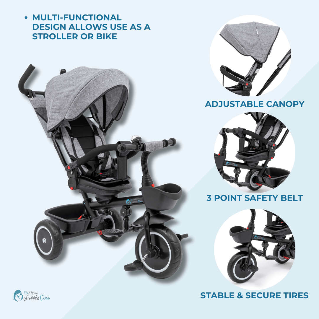 Foryourlittleone 6 in 1 Trike V3 - Blue (9 months - 5 years)