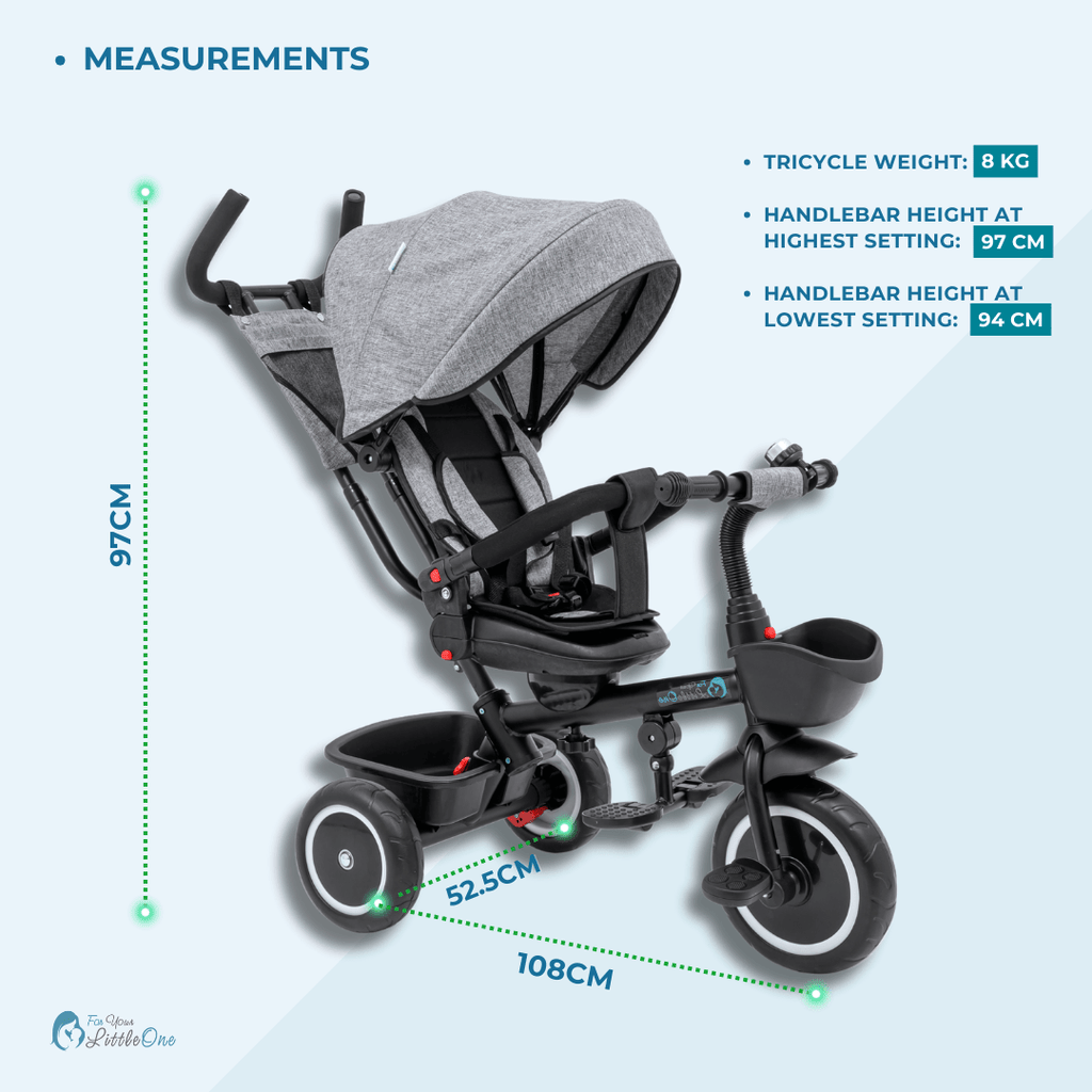 Foryourlittleone 6 in 1 Trike V3 - Blue (9 months - 5 years)