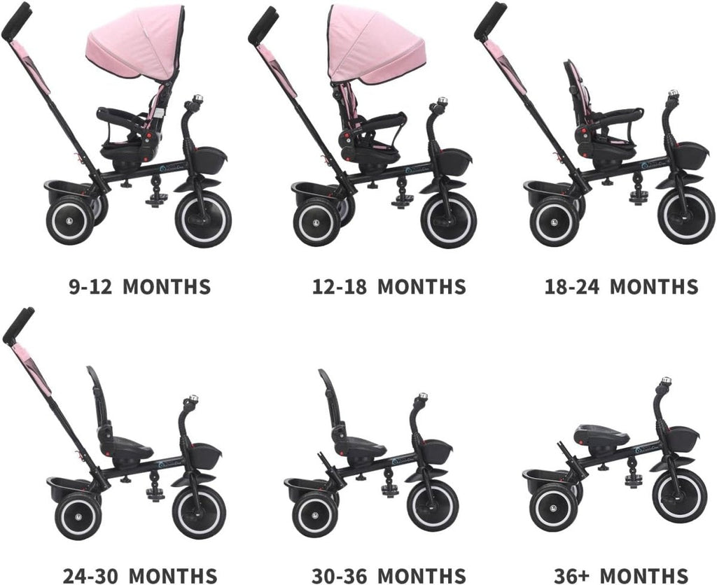 Foryourlittleone 6 in 1 Trike V3 - Black (9 months - 5 years)