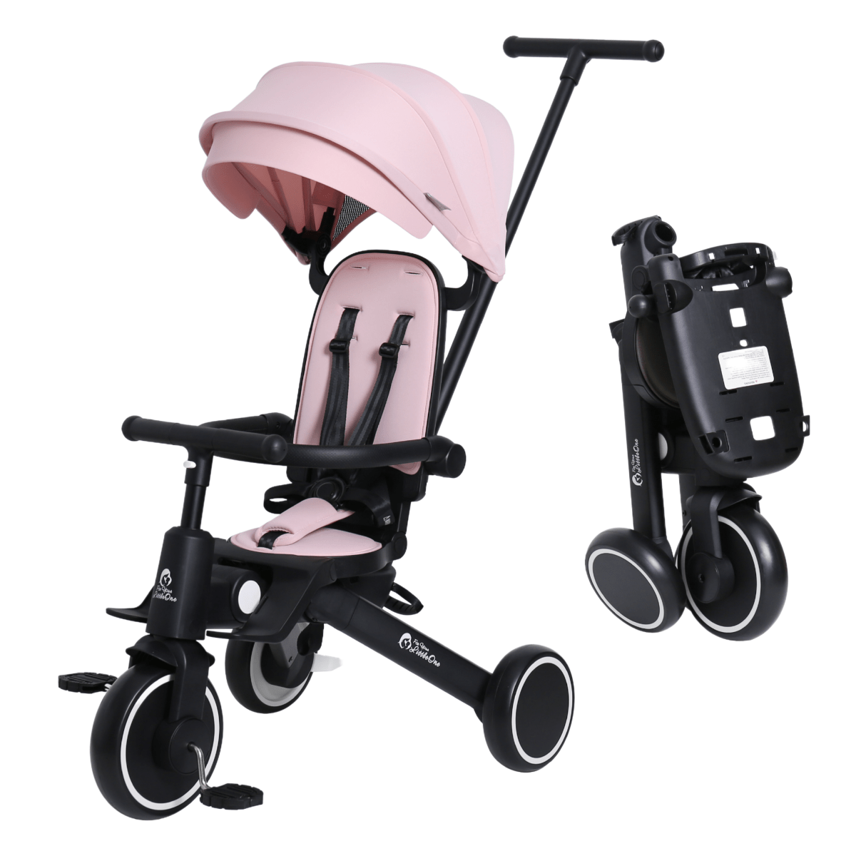 Foryourlittleone Xplor 6 in 1 Foldable Trike - Pastel Pink (10m-4y) - Trikes