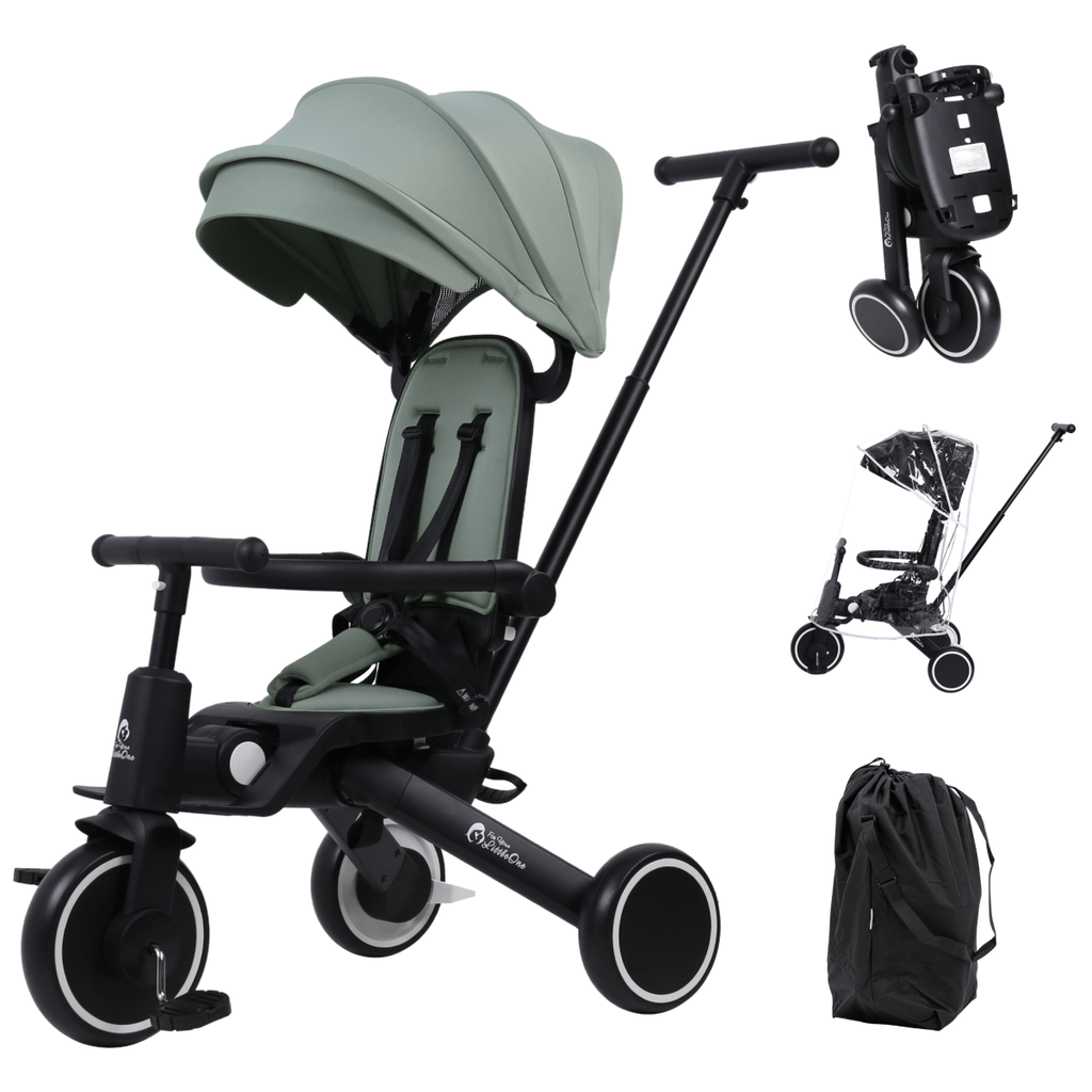 Foryourlittleone Xplor Plus 6 in 1 Foldable Trike - Green (10m-4y)