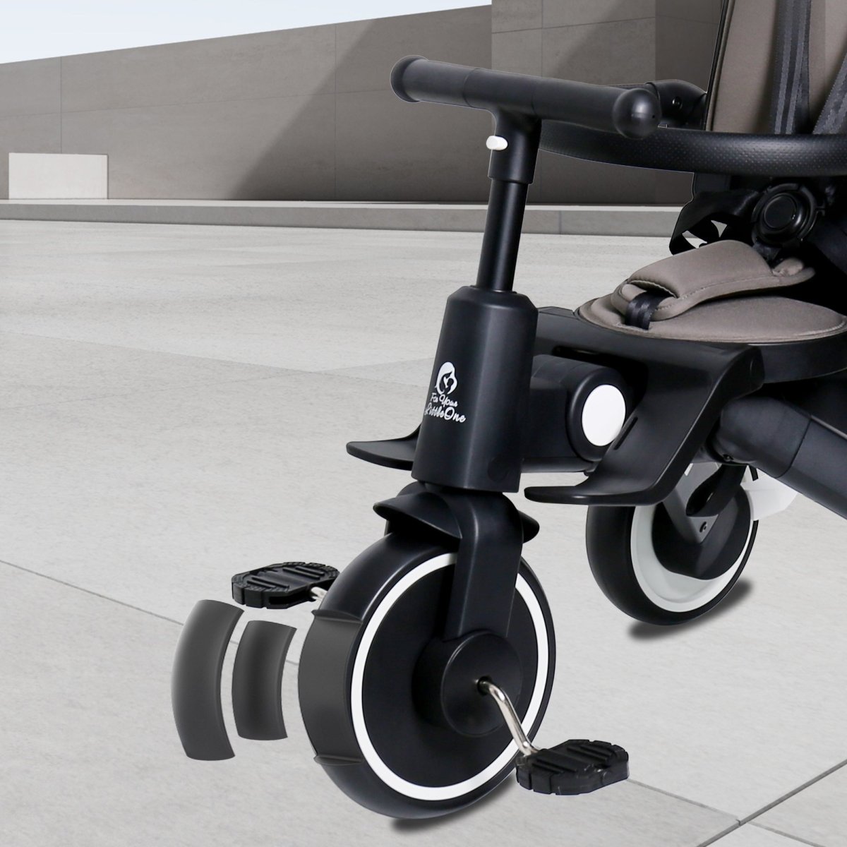 Foryourlittleone Xplor Plus 6 in 1 Foldable Trike - Jet Black (10m-4y)