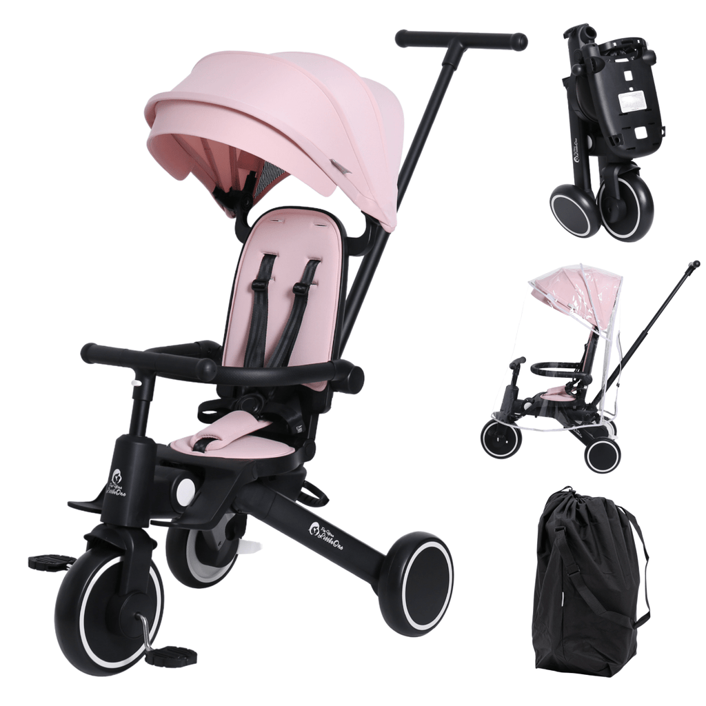 Foryourlittleone Xplor Plus 6 in 1 Foldable Trike - Pastel Pink (10m-4y)