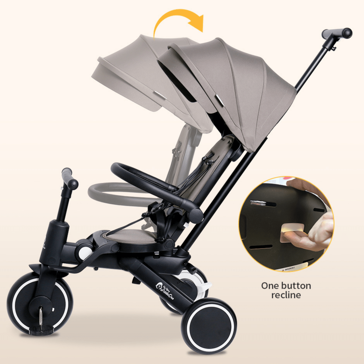 Foryourlittleone Xplor Plus 6 in 1 Foldable Trike - Pastel Pink (10m-4y) - Trikes