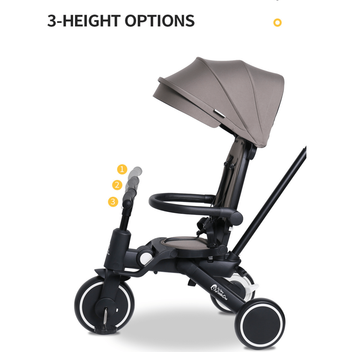 Foryourlittleone Xplor Plus 6 in 1 Foldable Trike - Grey Olive (10m-4y)