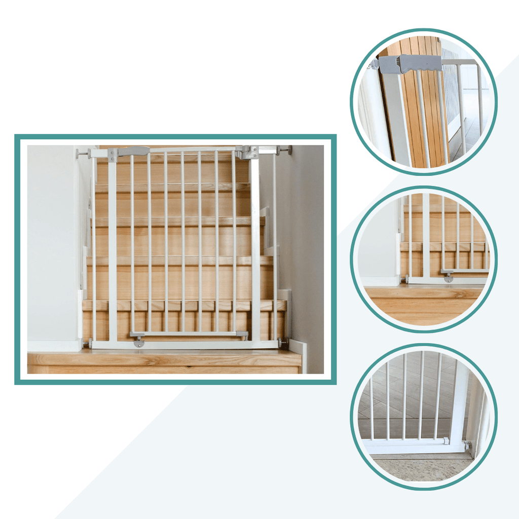 FYLO Baby Safety Stair Gate Pressure Fit Extra Wide - White
