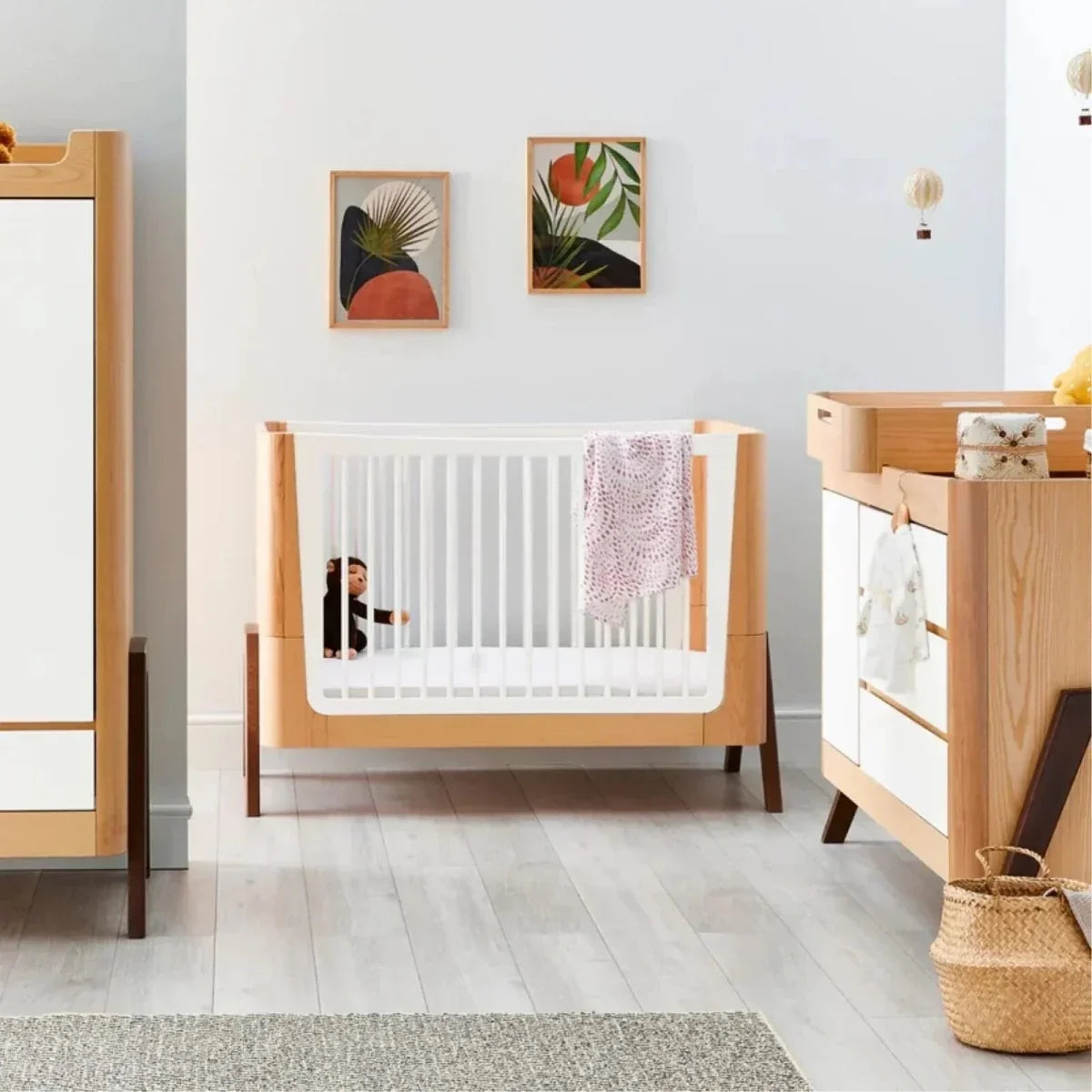 Gaia Baby Hera 2 Piece Room Set - Natural/Walnut - Natural/Walnut - 2 Piece Furniture Sets