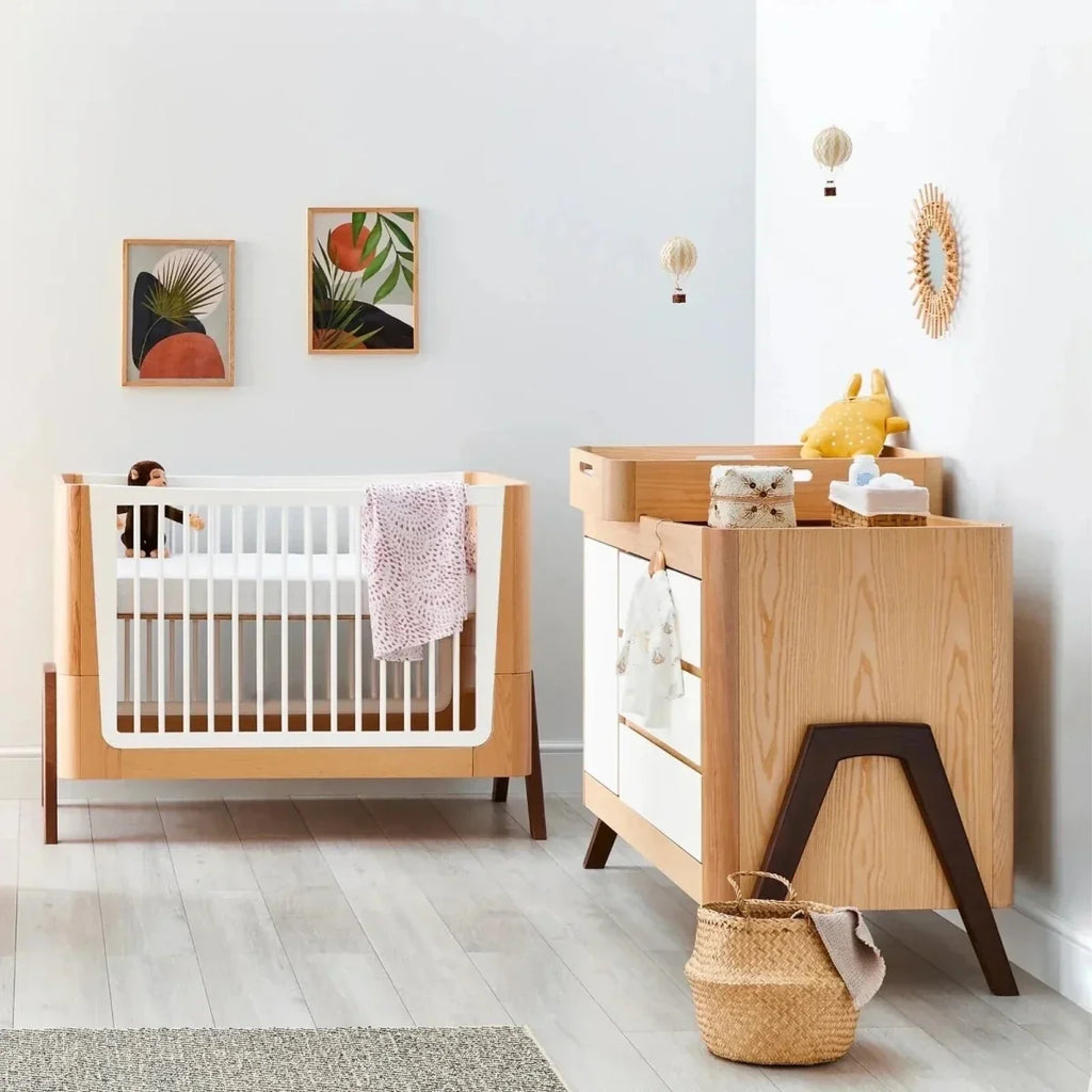 Gaia Baby Hera 2 Piece Room Set - Natural/Walnut - Natural/Walnut - 2 Piece Furniture Sets