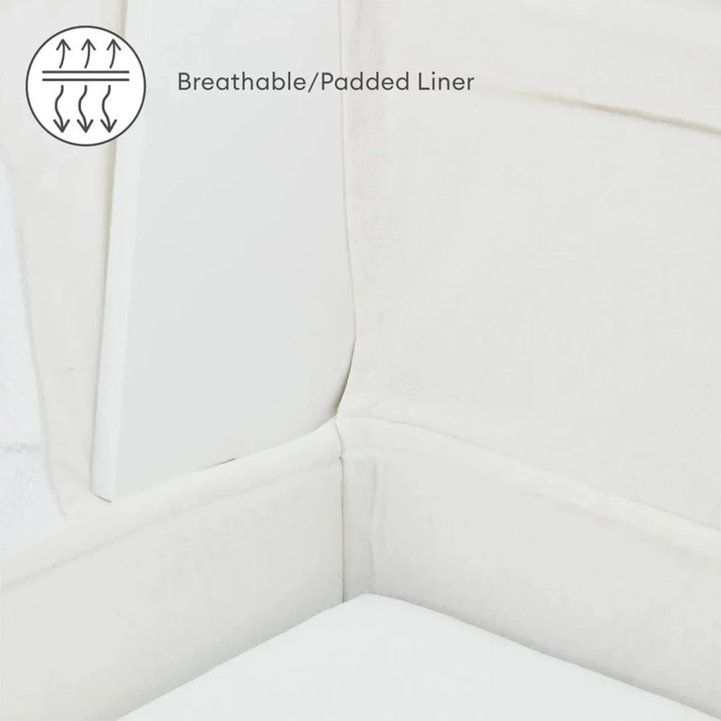 Gaia Baby Hera Bedside Crib² - White/Natural - White/Natural - Baby Bedside Cribs