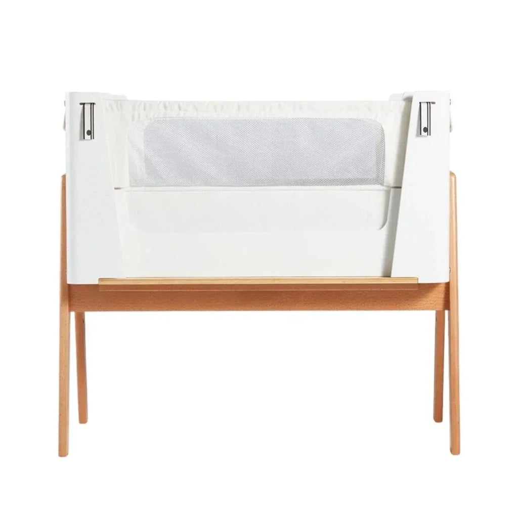 Gaia Baby Hera Bedside Crib² - White/Natural - White/Natural - Baby Bedside Cribs