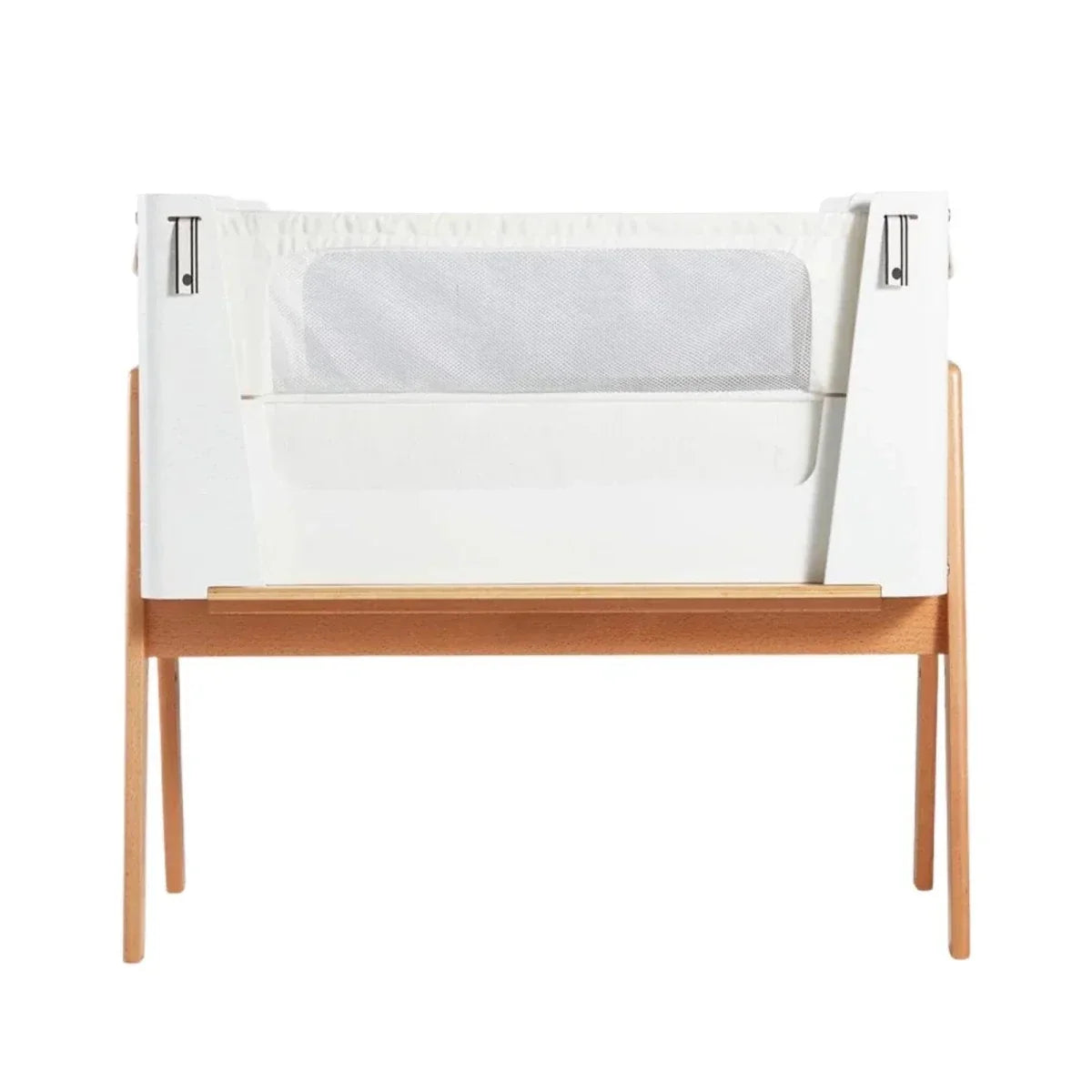 Gaia Baby Hera Bedside Crib² - White/Natural - White/Natural - Baby Bedside Cribs