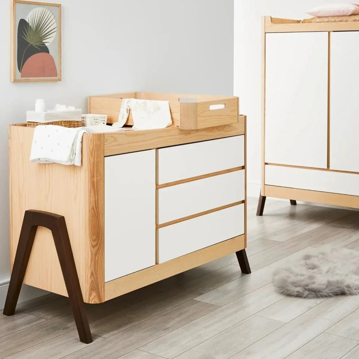 Gaia Baby Hera Dresser - Natural/Walnut - Natural/Walnut - Chests of Drawers