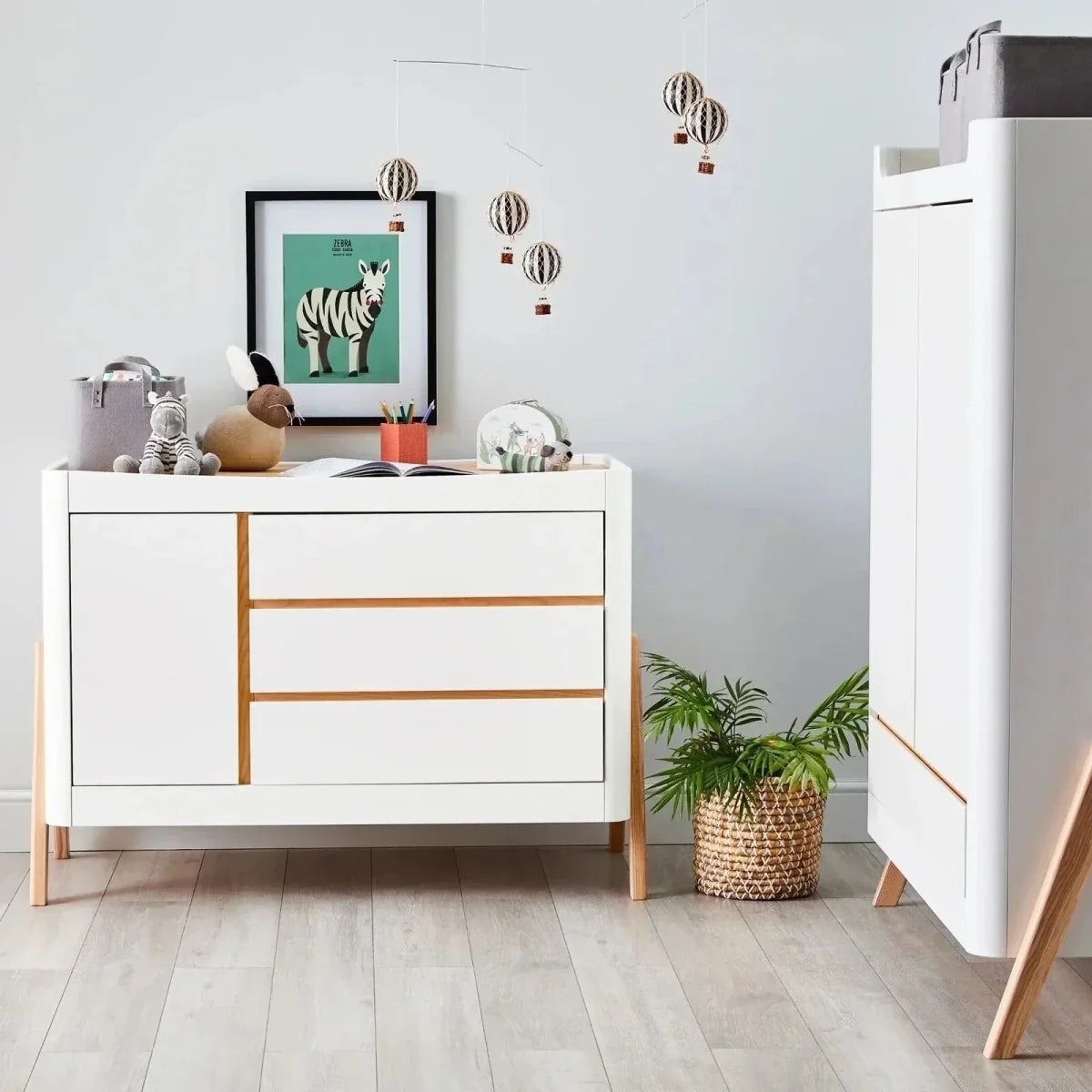 Gaia Baby Hera Dresser - Scandi White/Natural - Scandi White/Natural - Chests of Drawers