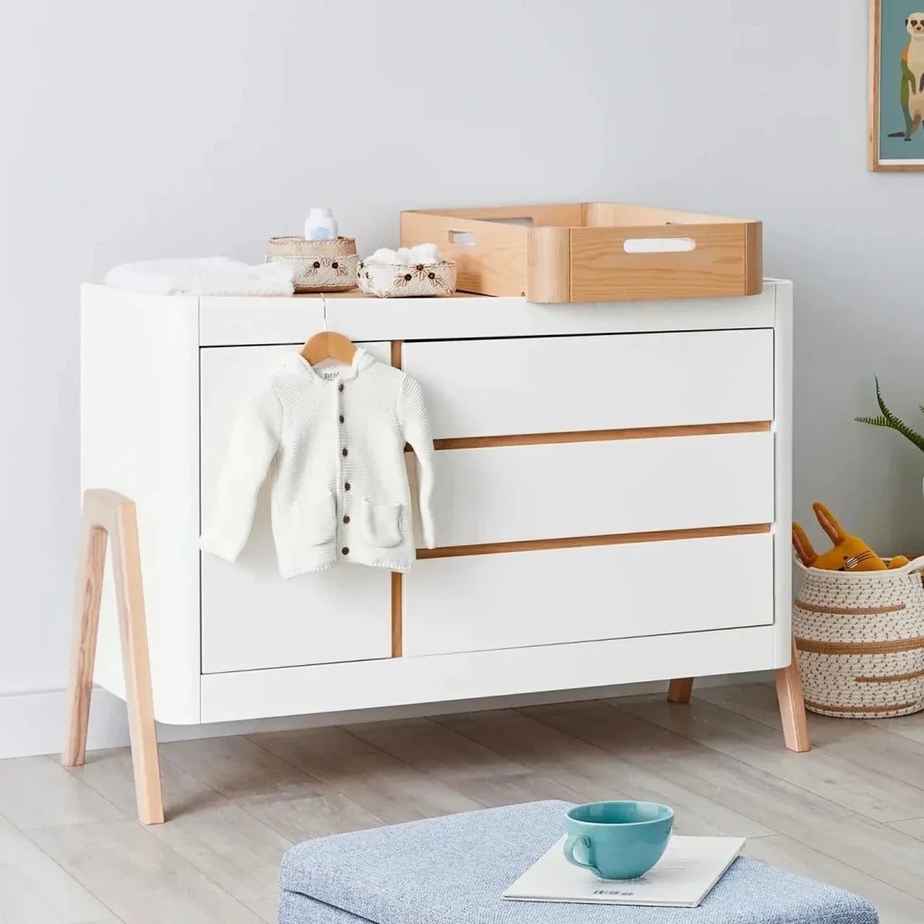 Gaia Baby Hera Dresser - Scandi White/Natural - Scandi White/Natural - Chests of Drawers