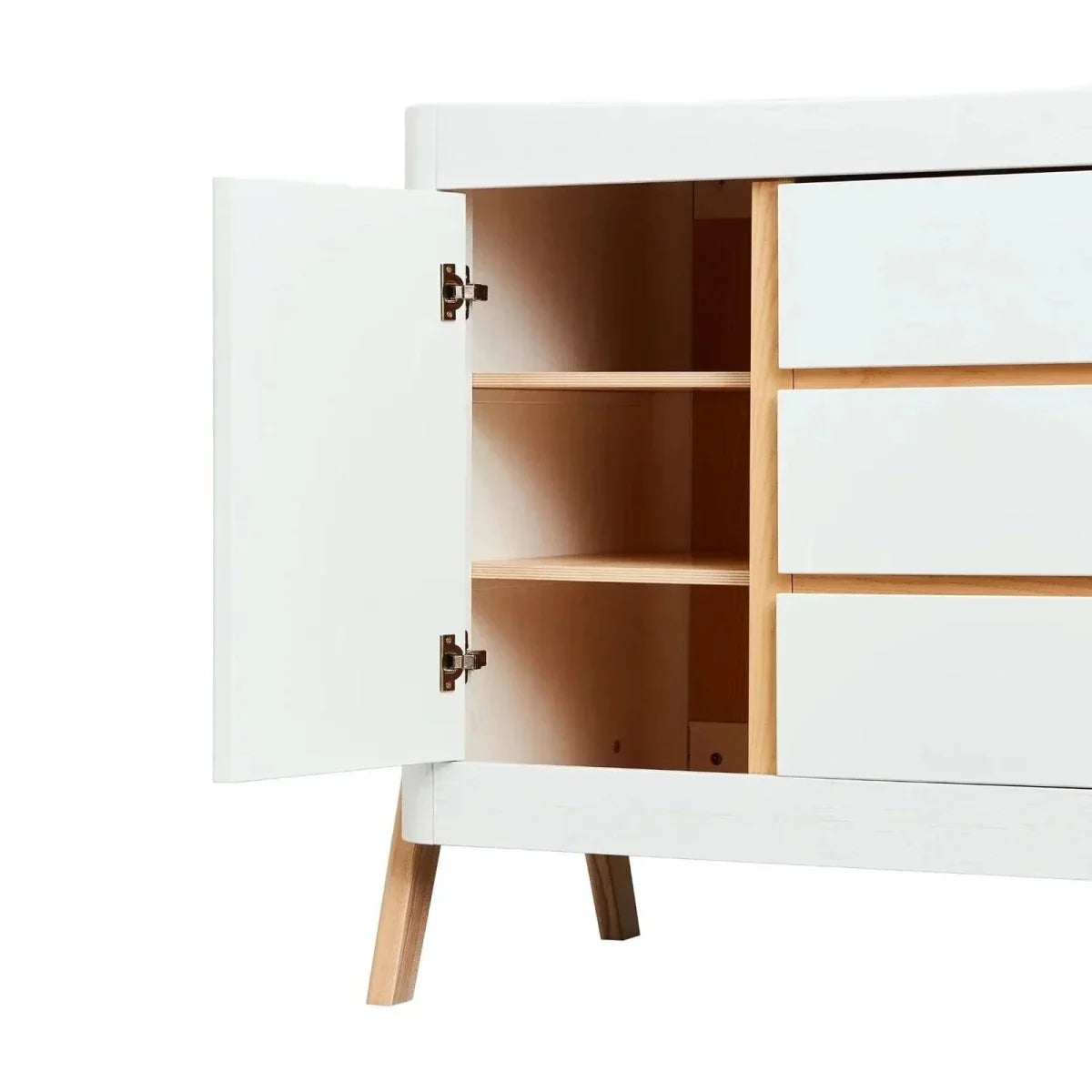Gaia Baby Hera Dresser - Scandi White/Natural - Scandi White/Natural - Chests of Drawers