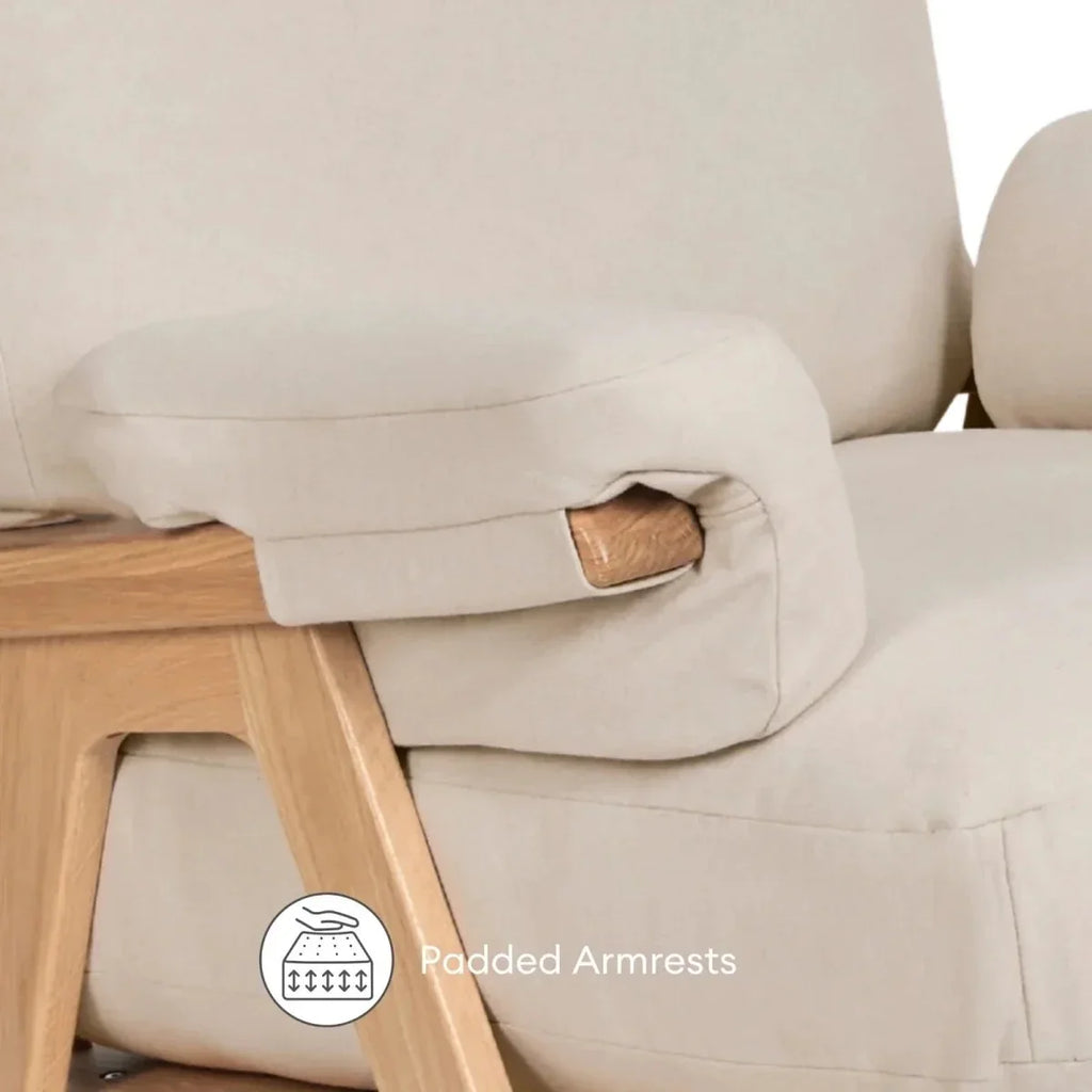 Gaia Baby Hera Rocking Chair - Natural Oak/Barley - Natural Oak/Barley - Nursery Chair