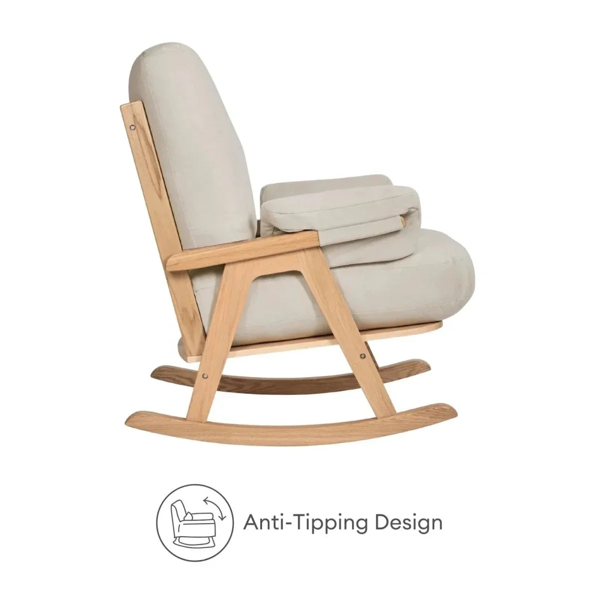 Gaia Baby Hera Rocking Chair - Natural Oak/Barley - Natural Oak/Barley - Nursery Chair