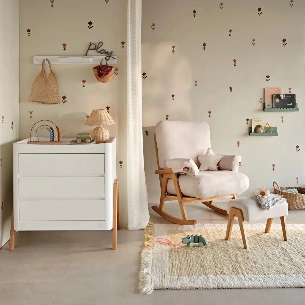 Gaia Baby Hera Rocking Chair - Natural Oak/Barley - Natural Oak/Barley - Nursery Chair