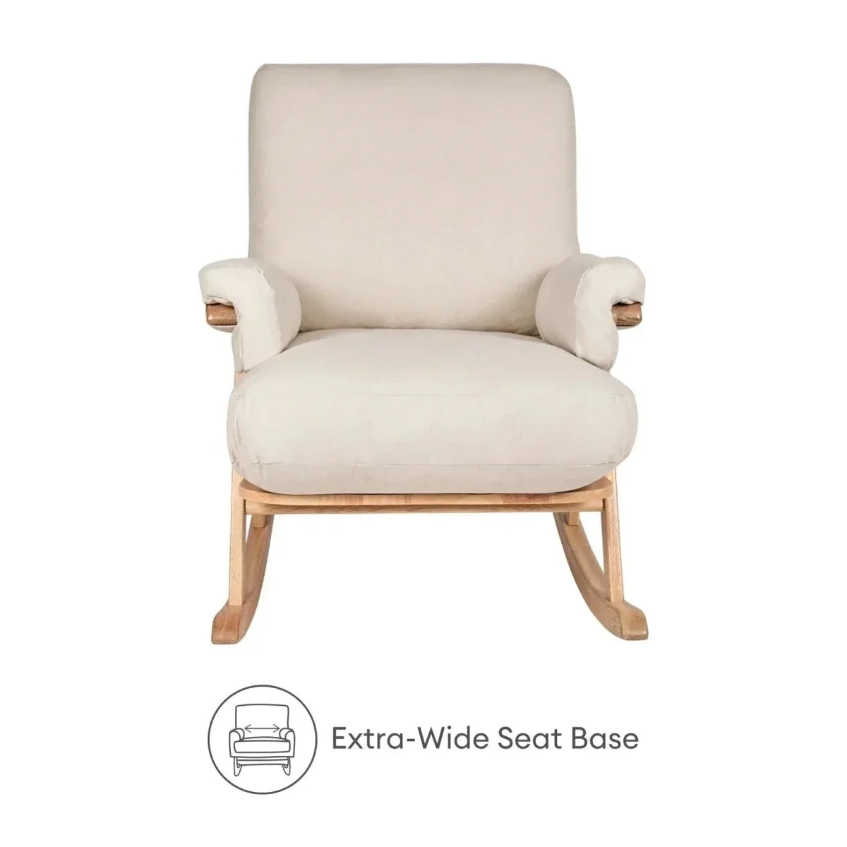 Gaia Baby Hera Rocking Chair - Natural Oak/Barley - Natural Oak/Barley - Nursery Chair
