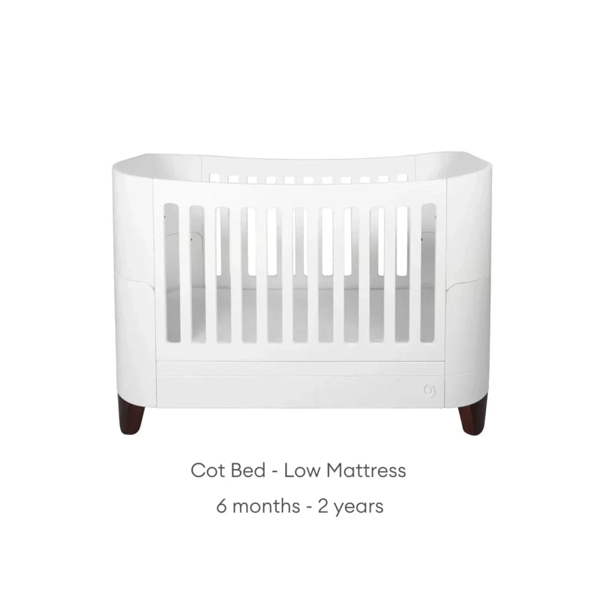 Gaia Baby Serena Cot Bed and Bedside Crib Set - White/Walnut - White/Walnut - Convertible Baby Cots