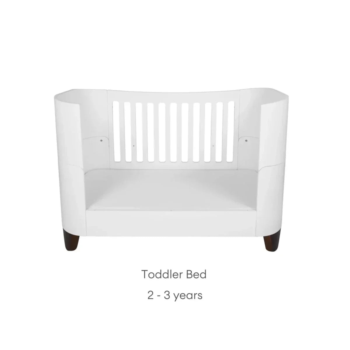 Gaia Baby Serena Cot Bed and Bedside Crib Set - White/Walnut - White/Walnut - Convertible Baby Cots