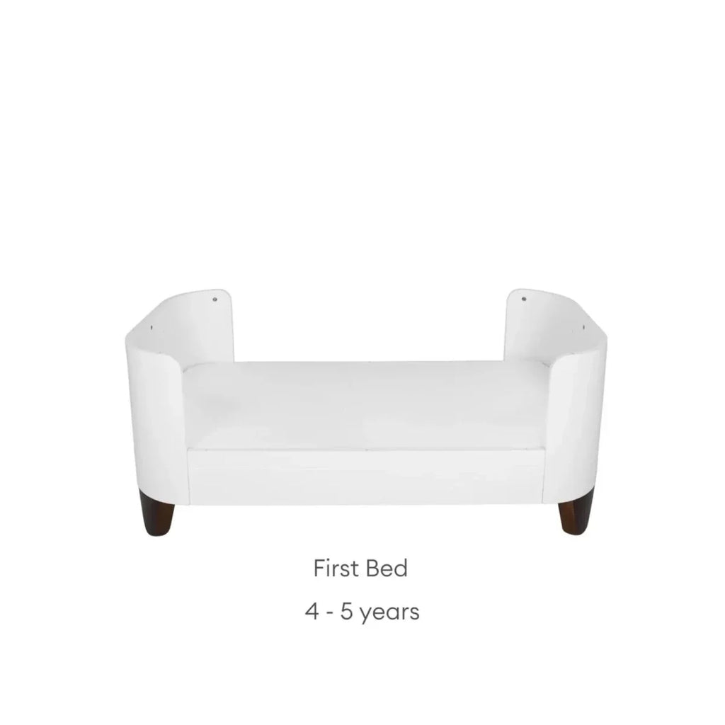 Gaia Baby Serena Cot Bed and Bedside Crib Set - White/Walnut - White/Walnut - Convertible Baby Cots