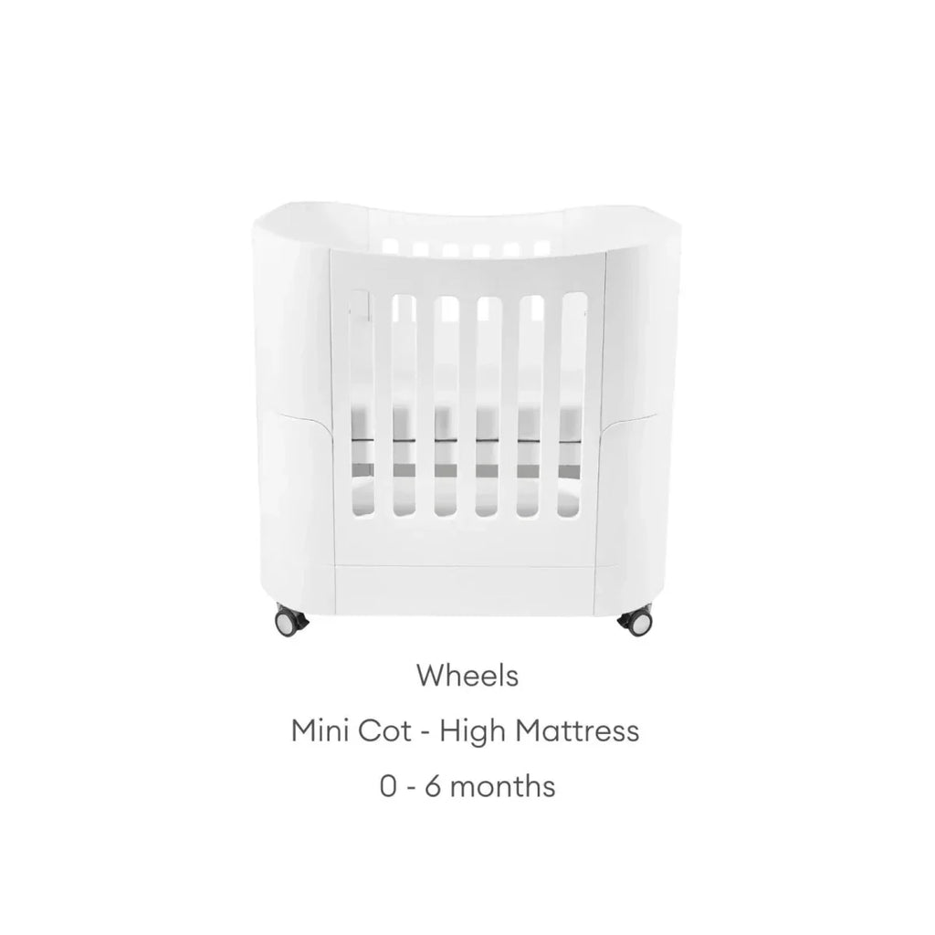 Gaia Baby Serena Mini Cot Bed - White/Walnut - White/Walnut - Convertible Baby Cots