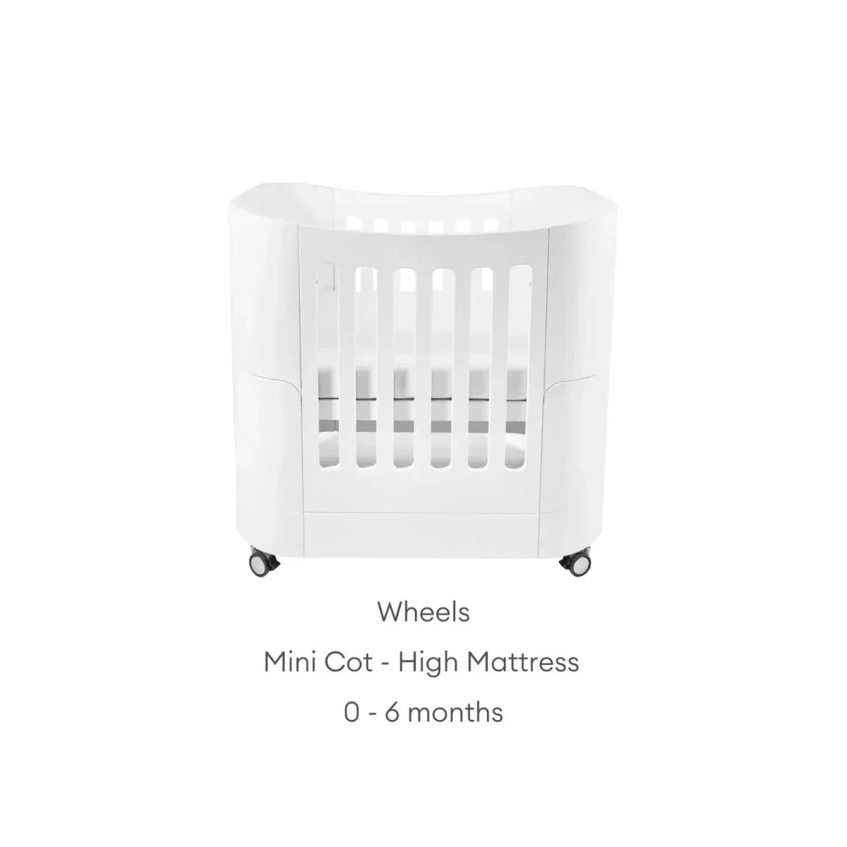 Gaia Baby Serena Mini Cot Bed - White/Walnut - White/Walnut - Convertible Baby Cots