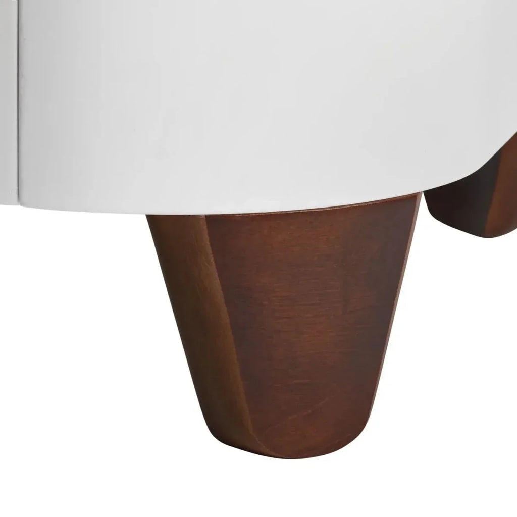 Gaia Baby Serena Mini Cot Bed - White/Walnut - White/Walnut - Convertible Baby Cots