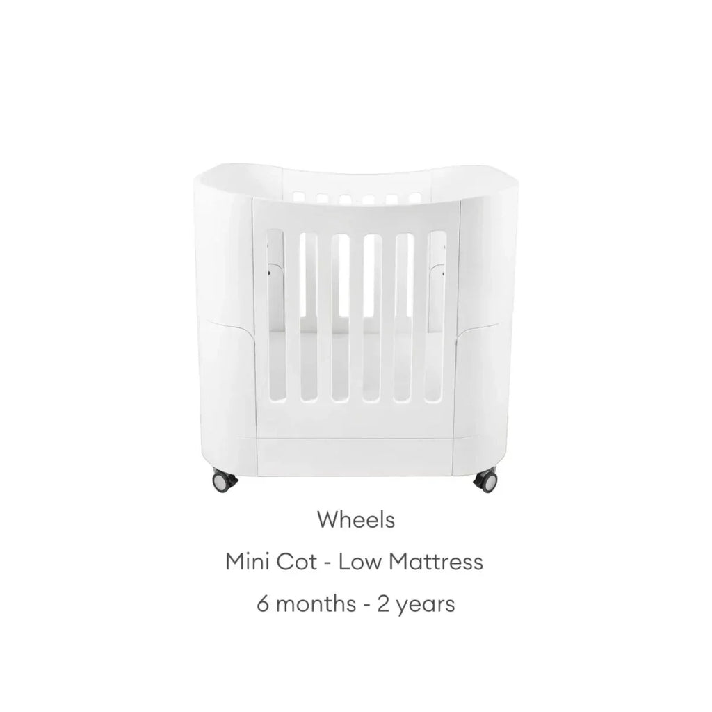 Gaia Baby Serena Mini Cot Bed - White/Walnut - White/Walnut - Convertible Baby Cots