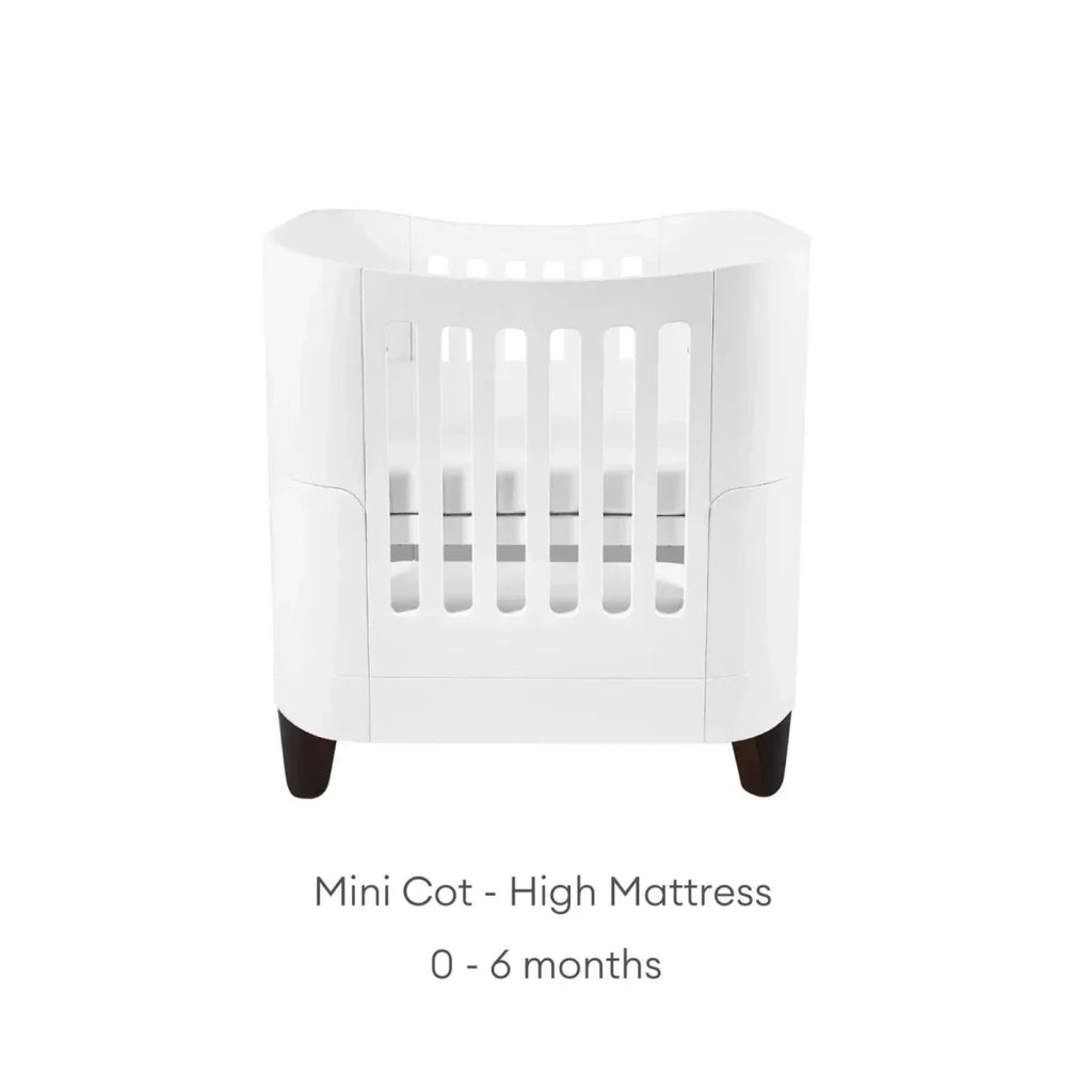 Gaia Baby Serena Mini Cot & Dresser Room Set - White/Walnut - White/Walnut - 2 Piece Furniture Sets