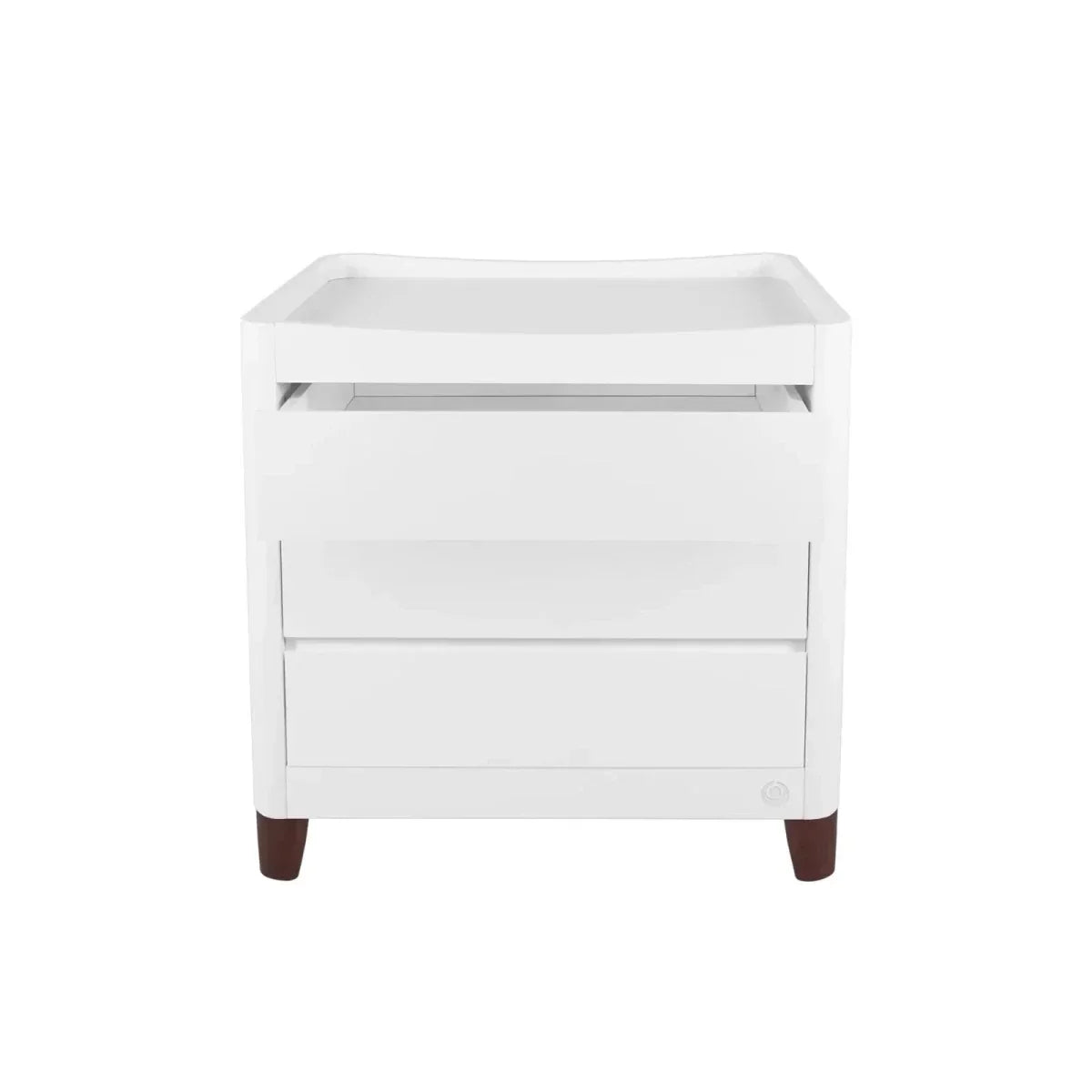 Gaia Baby Serena Mini Cot & Dresser Room Set - White/Walnut - White/Walnut - 2 Piece Furniture Sets