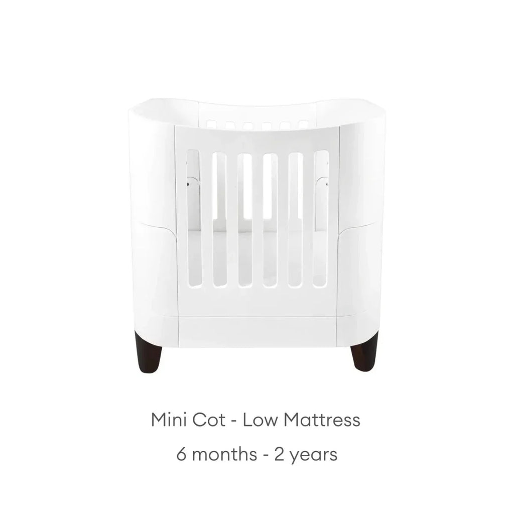 Gaia Baby Serena Mini Cot & Dresser Room Set - White/Walnut - White/Walnut - 2 Piece Furniture Sets