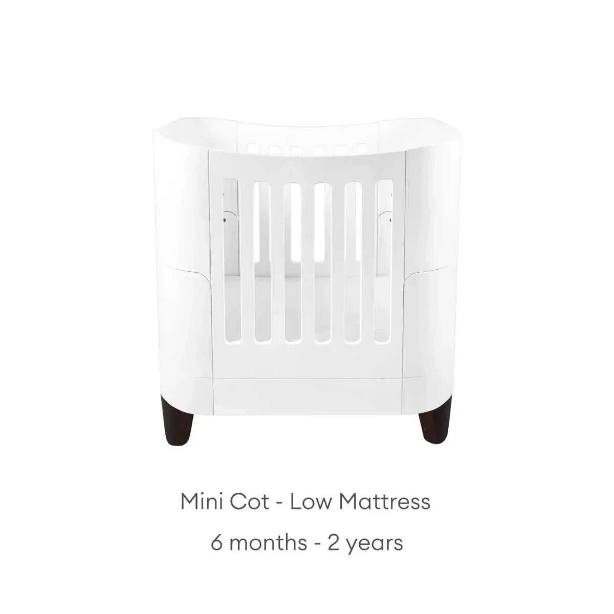 Gaia Baby Serena Mini Cot & Dresser Room Set - White/Walnut - White/Walnut - 2 Piece Furniture Sets