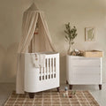 Gaia Baby Serena Mini Cot & Dresser Room Set - White/Walnut - White/Walnut - 2 Piece Furniture Sets