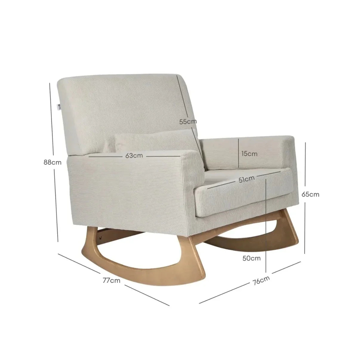 Gaia Baby Serena Rocking & Nursing Chair - Ecru Corduroy - Ecru Corduroy - Nursery Chair
