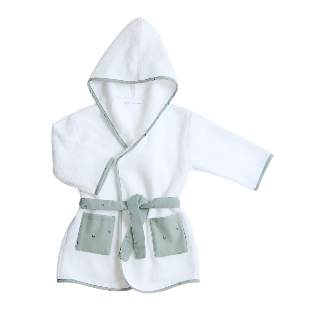 Gloop Organic Cotton Bath Robe 0-12 Months – Organic Green - Towel / Robe