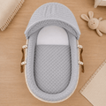 Grey Dimple Moses Basket Bedding Set (Basket Not Included!) - Moses Basket Bedding Set