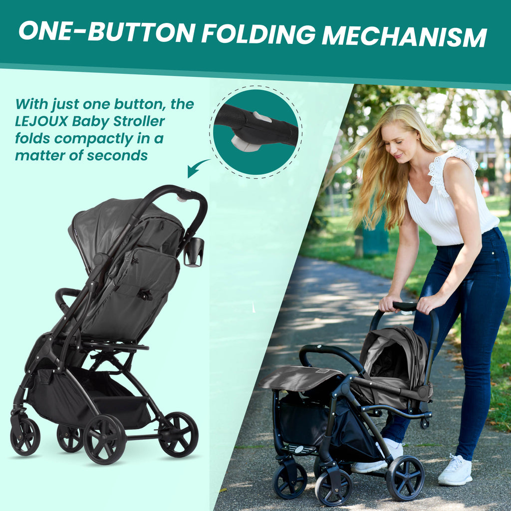Lejoux Go Baby Travel Stroller Pram Pushchair Buggy