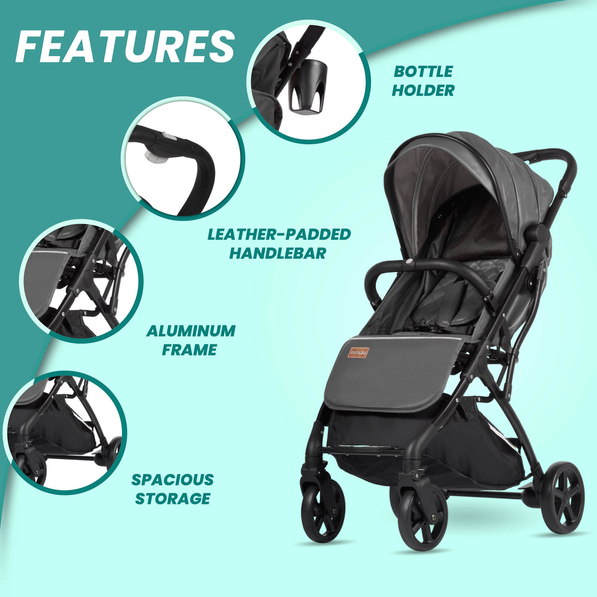 Lejoux Go Baby Travel Stroller Pram Pushchair Buggy
