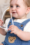 Happy Baby Embroidered Bear Denim Dungarees - Dungarees