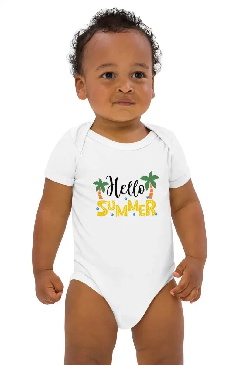 Hello Summer Bodysuit in White - Bodysuits
