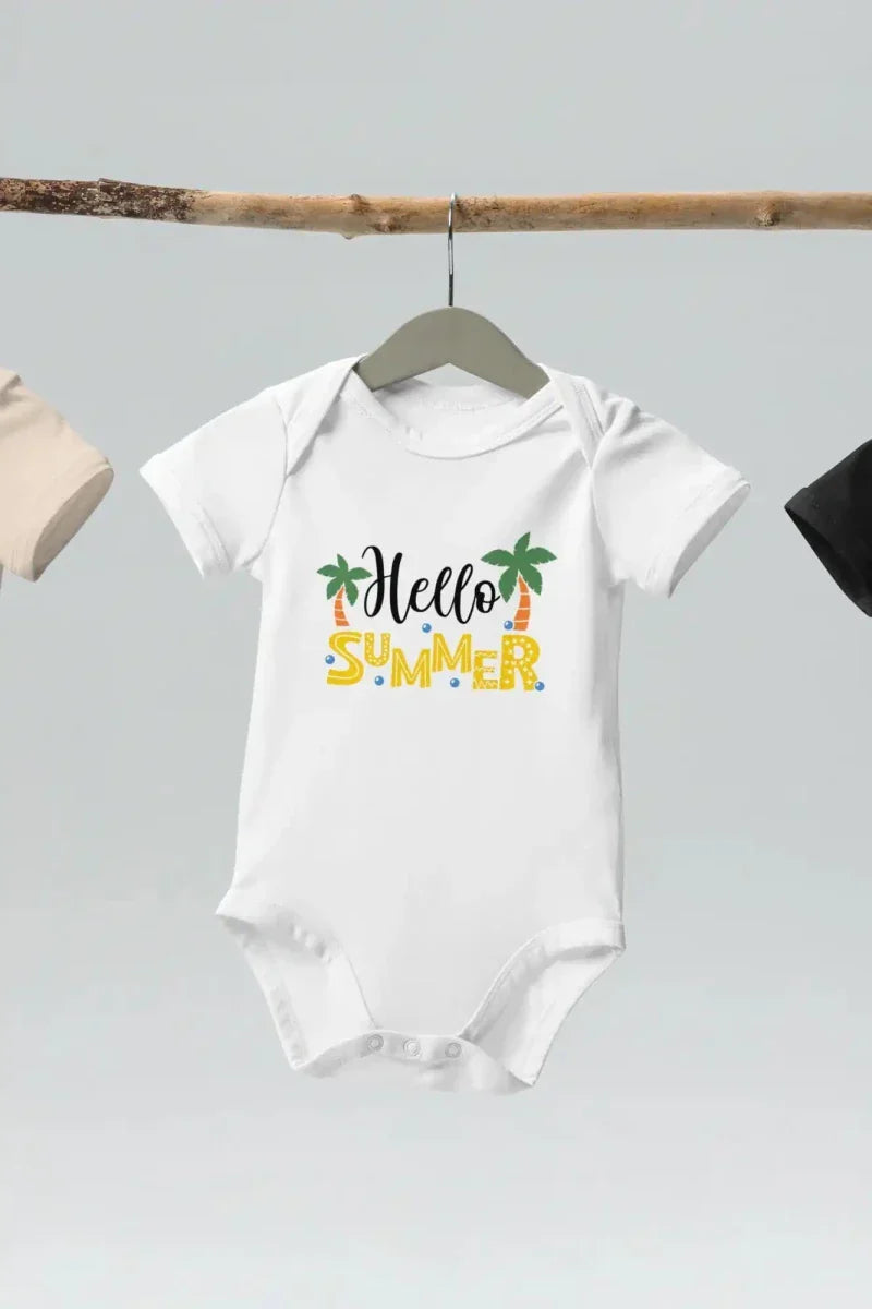 Hello Summer Bodysuit in White - Bodysuits