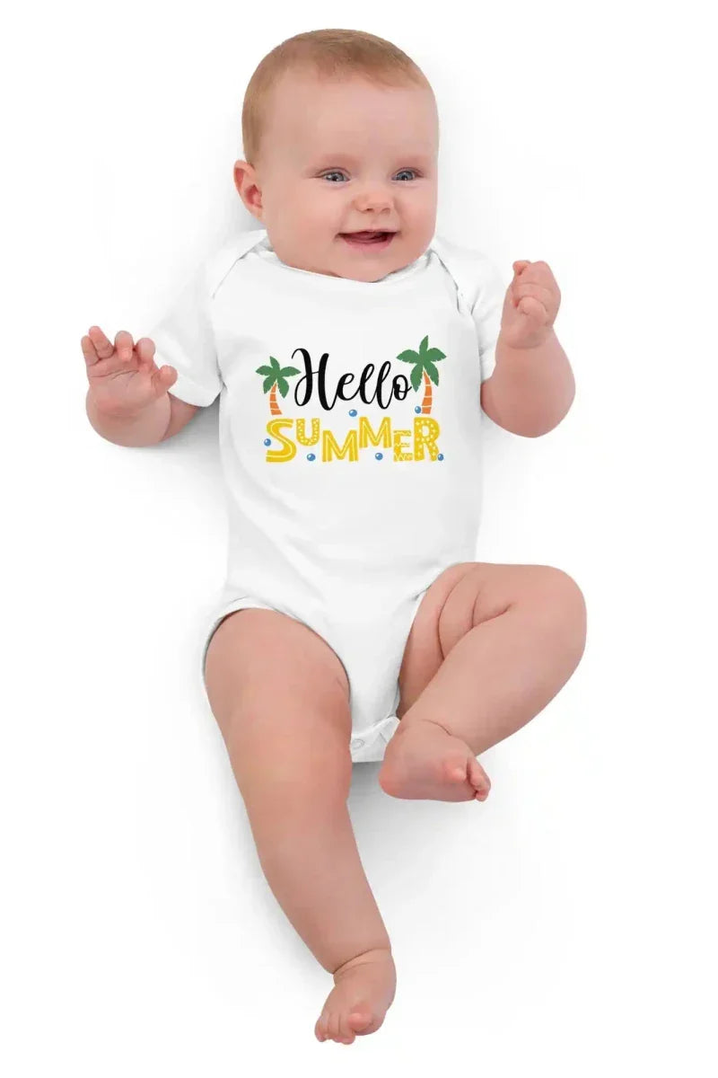Hello Summer Bodysuit in White - Bodysuits
