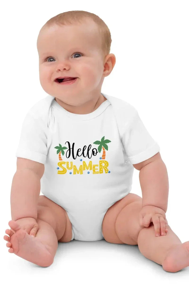 Hello Summer Bodysuit in White - Bodysuits